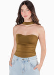 Body con escote de corazon y choker - SANDIA