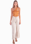 Body con escote de un solo hombro color naranja para mujer - Flashy