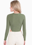 Body costillero manga larga color verde para mujer - Flashy