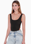 Body costillero sin mangas color negro para mujer - Flashy