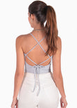 Body de tiras con espalda descubierta color lila, morado para mujer - Flashy
