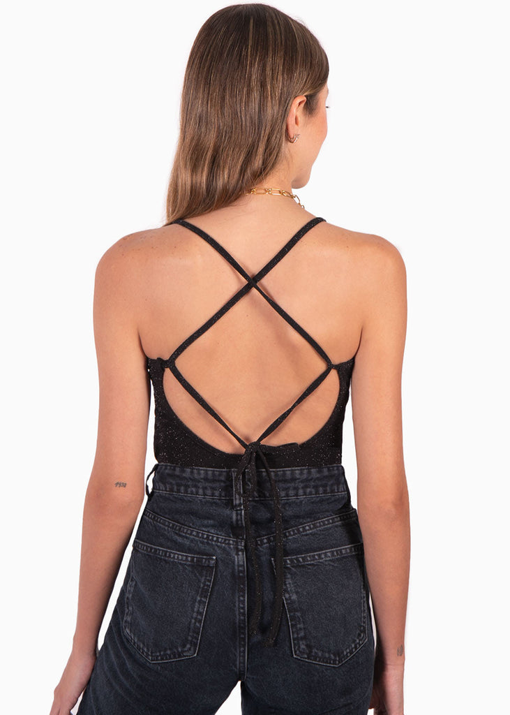 Body de tiras con espalda descubierta color negro para mujer - Flashy