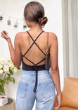 Body de tiras con espalda descubierta color negro para mujer - Flashy