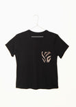 Camiseta con bolsillo de lentejuelas para mujer - Flashy