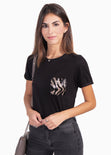 Camiseta con bolsillo de lentejuelas para mujer - Flashy