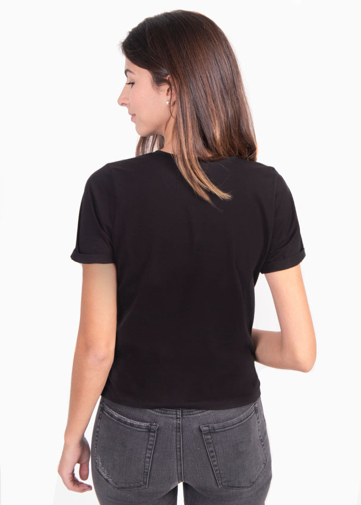 Camiseta con bolsillo de lentejuelas para mujer - Flashy