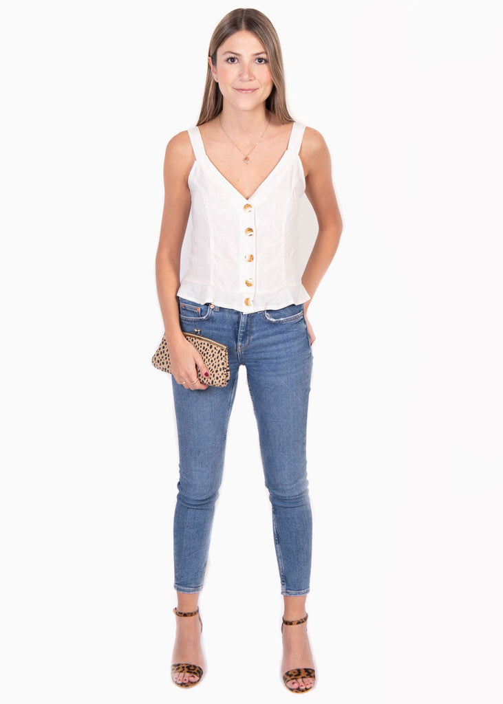 Blusa de tiras con botones de pasta para mujer - Flashy