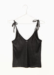 Blusa de tiras con anudado y cuello en v para mujer - Flashy