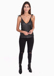 Blusa de tiras con anudado y cuello en v para mujer - Flashy