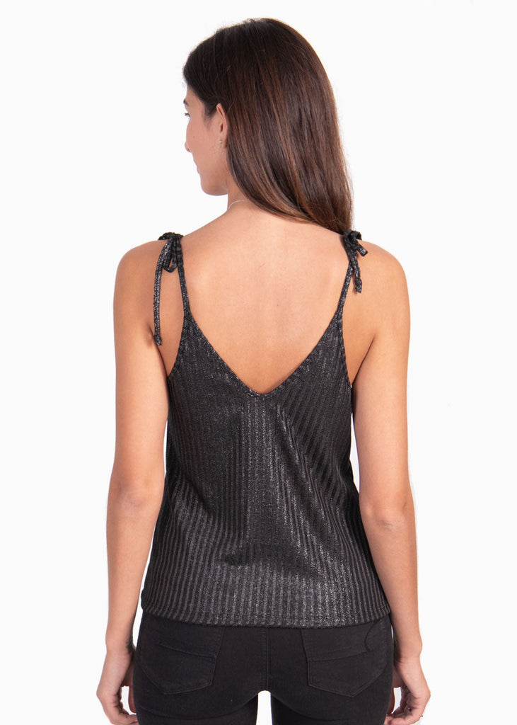 Blusa de tiras con anudado y cuello en v para mujer - Flashy