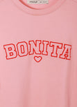 Buzo con bordado "Bonita" color rosado para mujer - Flashy