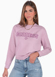 Buzo con bordado "Goddess" color morado, lila para mujer - Flashy