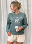 Buzo con estampado de mariposa color verde para mujer - Flashy