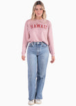 Buzo con estampado "Hawaii" color rosado para mujer - Flashy