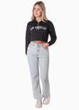 Buzo con estampado manga larga color negro para mujer - Flashy