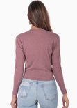 Buzo manga larga con anudado en frente color morado para mujer - Flashy