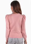 Buzo manga larga con hombreras color rosado para mujer - Flashy