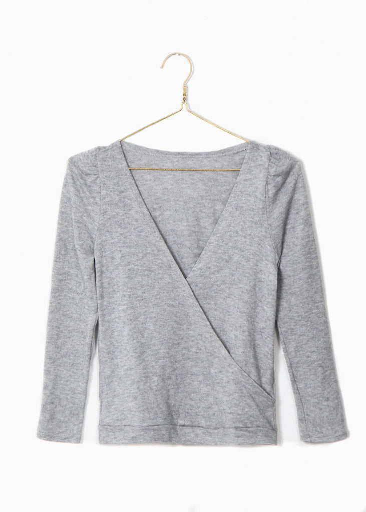 Blusa cruzada con hombreras para mujer - Flashy
