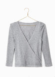 Blusa cruzada con hombreras para mujer - Flashy