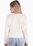 Buzo tejido manga larga color blanco, marfil para mujer - Flashy