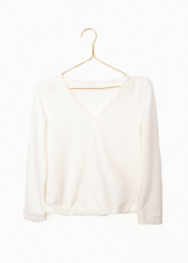 Buso con encaje en cuello para mujer - Flashy
