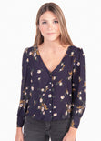 Blusa de flores manga larga para mujer - Flashy
