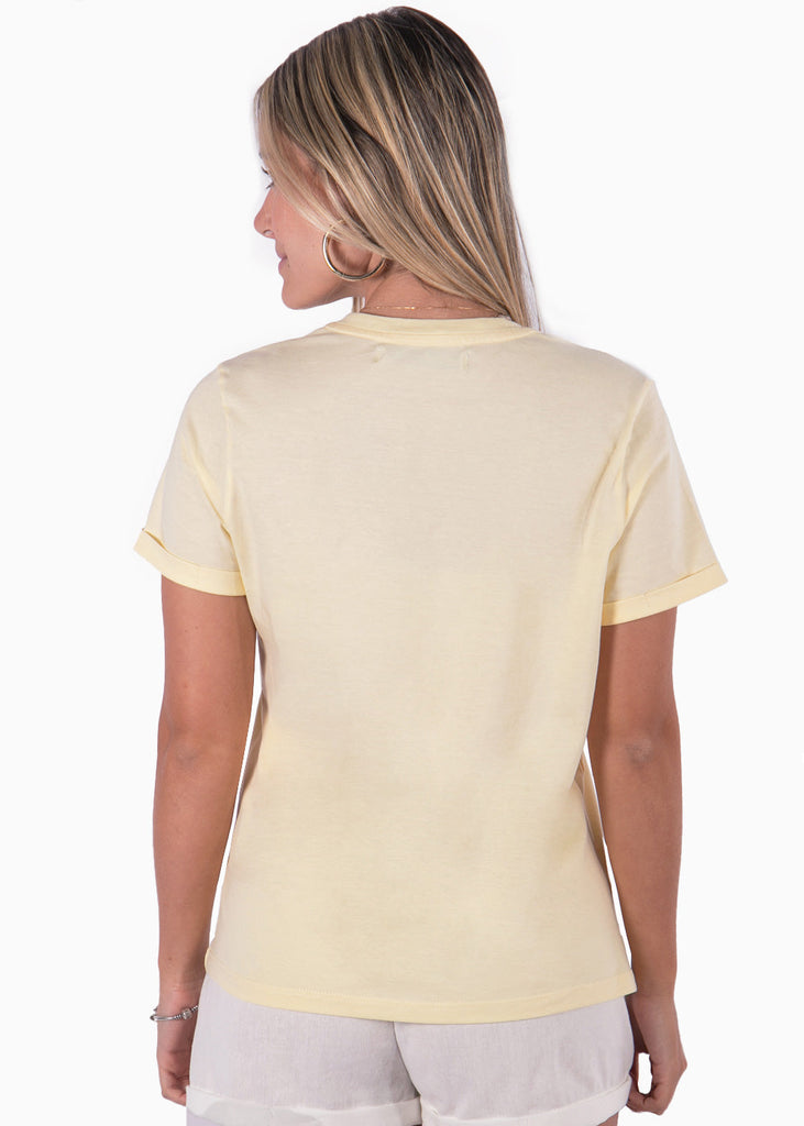 Camiseta con estampado "Atlanta" color amarillo para mujer - Flashy