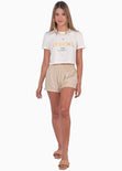 Camiseta corta con estampado "Blondie" color blanco para mujer - Flashy