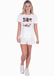 Camiseta con estampado de tigre "Savage" color marfil, blanco para mujer - Flashy