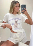 Camiseta con estampado "French bulldog club" color blanco, marfil para mujer - Flashy