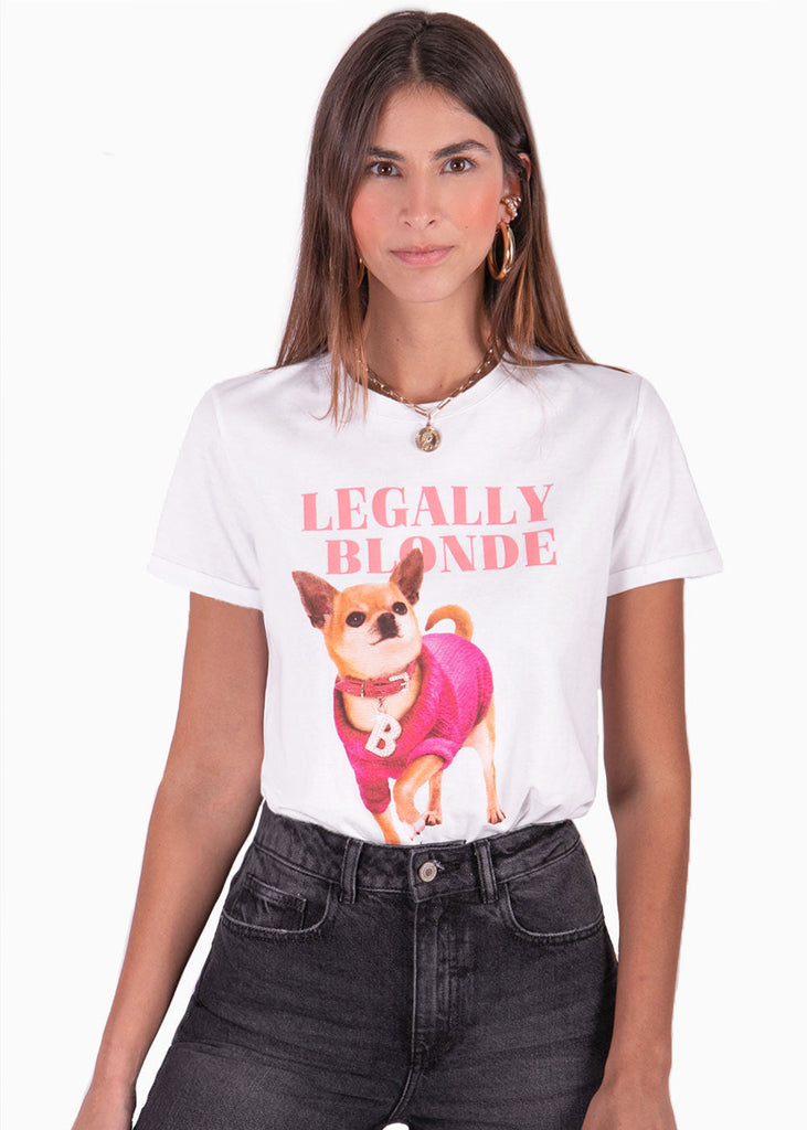 Camiseta con estampado "legally blonde" color blanco para mujer - Flashy