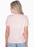 Camiseta con estampado "Life is so good" color rosado para mujer - Flashy