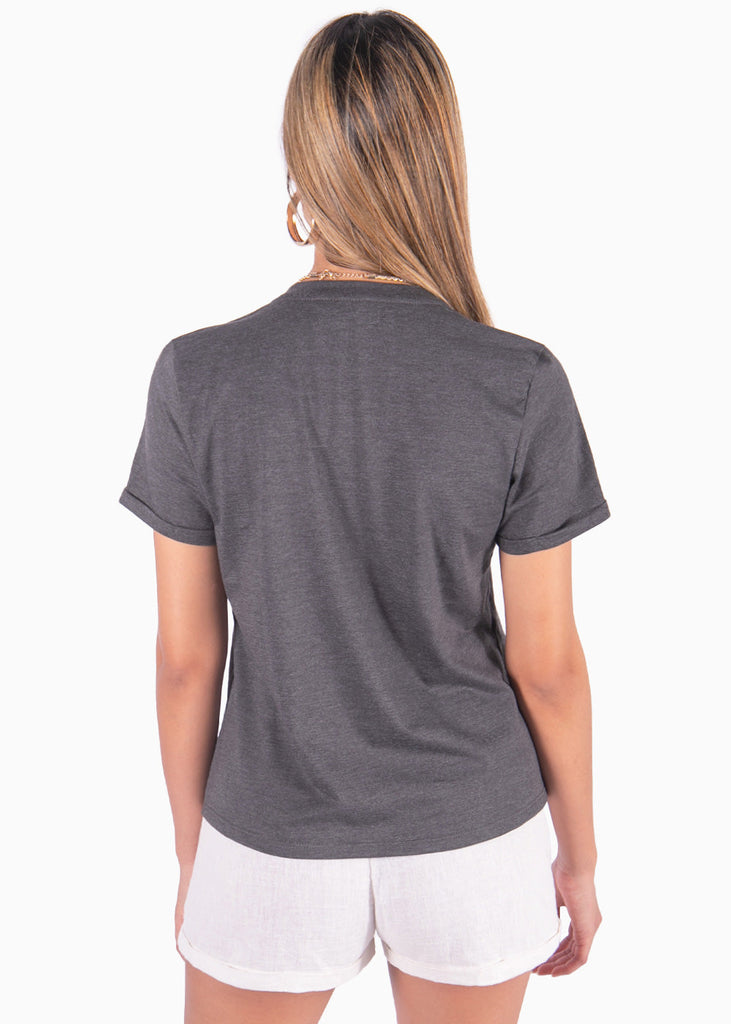 Camiseta con estampado "Savage" y tigre color gris para mujer - Flashy
