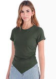 Camiseta con frente en largo en punta - CHICAGO.VERDE