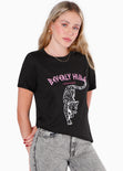 Camiseta estampada "Beverly Hills leopard" color negro para mujer - Flashy