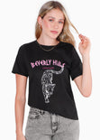 Camiseta estampada "Beverly Hills leopard" color negro para mujer - Flashy