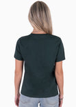 Camiseta estampada "bring good energy everywhere" color verde para mujer - Flashy