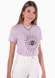 Camiseta estampada de ojo con estrellas color lila, morado para mujer - Flashy
