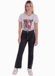 Camiseta estampada de tigre con rayo color gris para mujer - Flashy