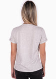 Camiseta estampada de tigre con rayo color gris para mujer - Flashy