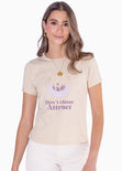 Camiseta estampada "Don't chase attract" color beige para mujer - Flashy