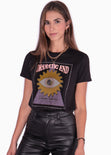 Camiseta estampada "dramatic end" color negro para mujer - Flashy