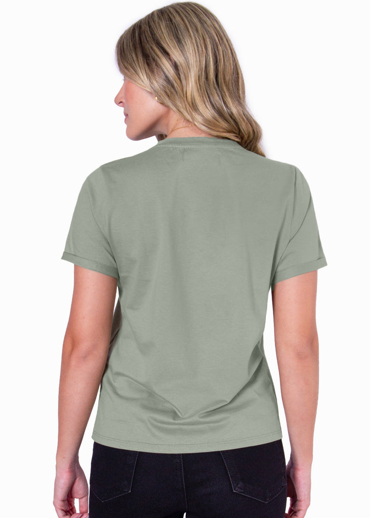 Camiseta estampada "Find your peace" color verde para mujer - Flashy