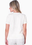 Camiseta estampada "Malibu, sea makes life better" color blanco, marfil para mujer - Flashy