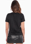 Camiseta estampada "Rock n Roll love tour" color negro para mujer - Flashy