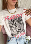 Camiseta estampada tigre "Fearless" color blanco para mujer - Flashy