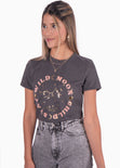 Camiseta estampada "Wild moon" color gris para mujer - Flashy