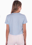Camiseta manga corta con argolla color azul para mujer - Flashy