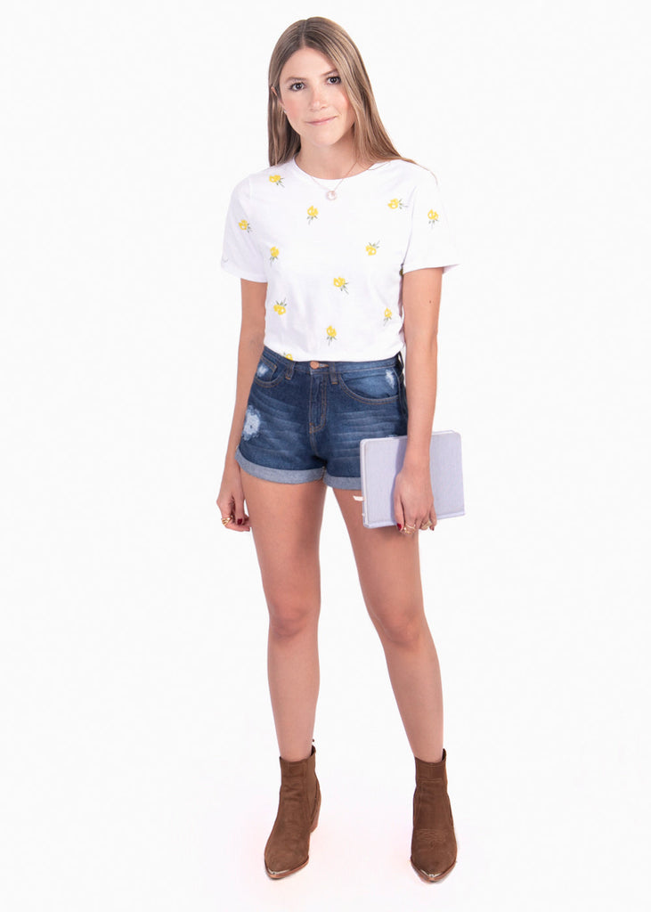 Camiseta con estampado de flores para mujer - Flashy