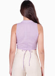 Chaleco corto con anudado en espalda color lila para mujer - Flashy